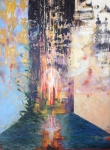 “Elemental Refractions” acrylic on wood panel 48” x 36”